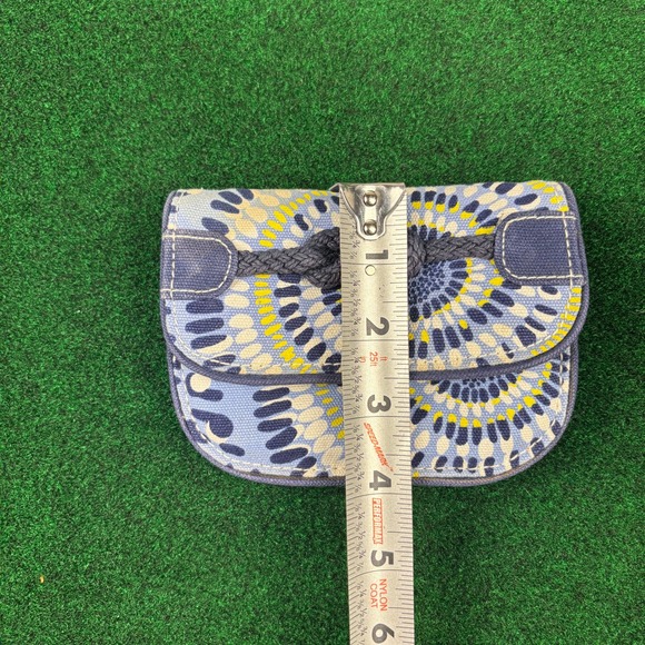 Vera Bradley Zip ID Case Wallet Coin Purse Blue Yellow Floral - Picture 6 of 7